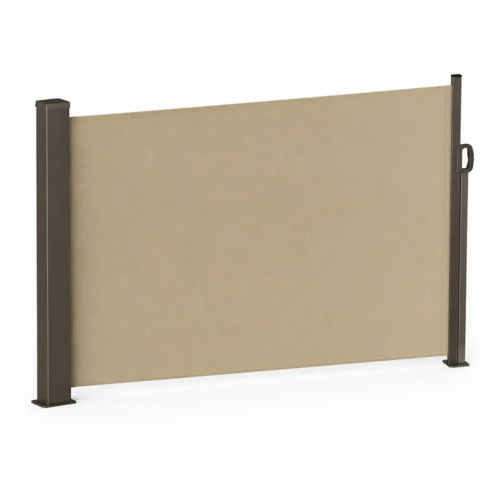 Pantalla lateral retráctil para jardín cortavientos aluminio acero tela poliéster beige 180 cm 300 cm