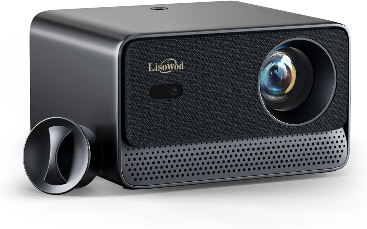 Lisowod Beamer-4K 1080P, Projektory, Beamer 4K kompatibilní s Netflix & Dolby Audio, Autofocus, HDMI CEC, Černá, 4K, 2, 4 G, 5 G, 3.5mm