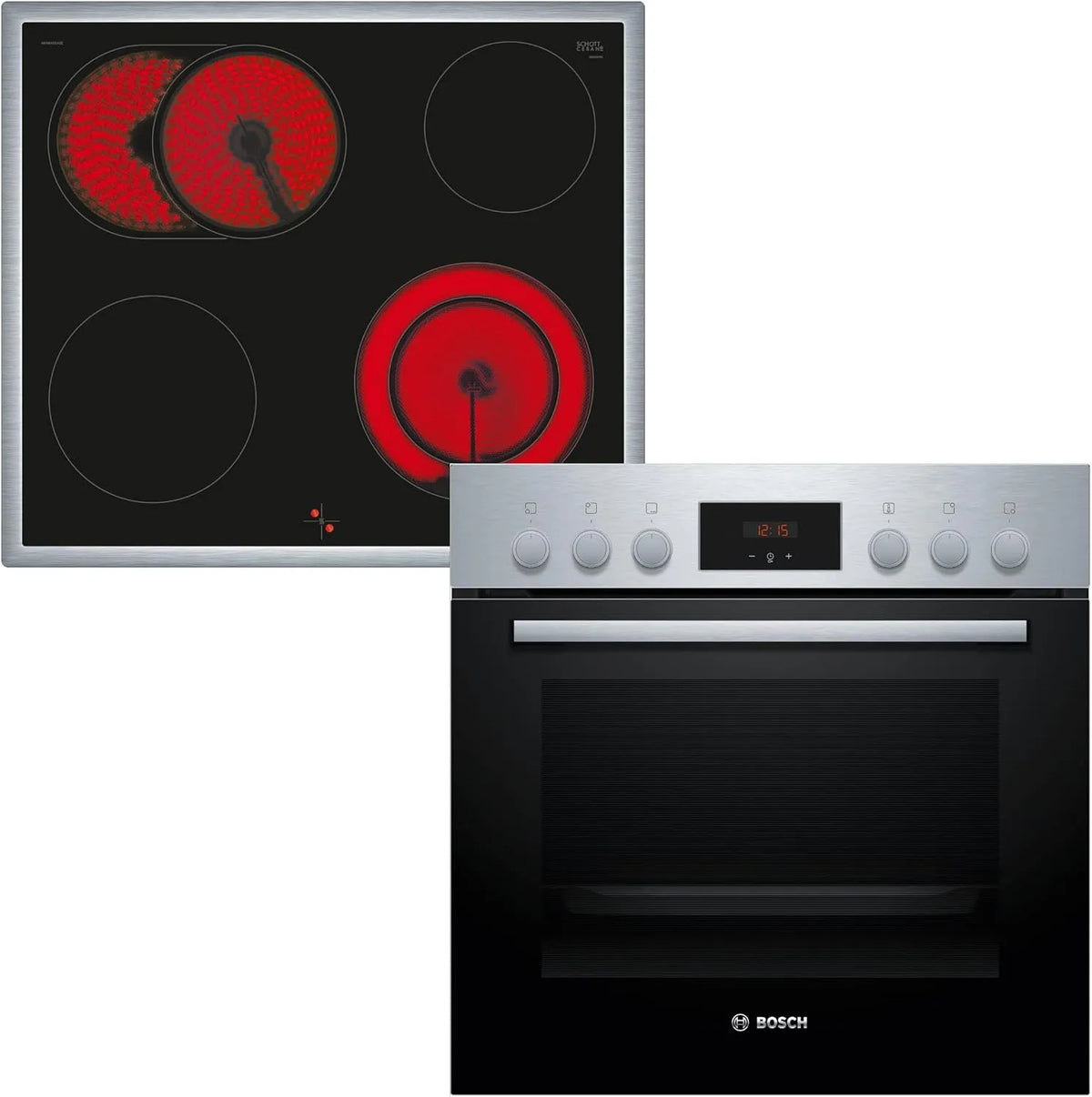 Bosch 2-Fach NKN645GA2E, Sety sporáku a trouby, HND211RS63 Stavební sada v sporáku, built- in sporáku HEF113BS1 série 2 &, Stříbrná, 645G, 60 cm