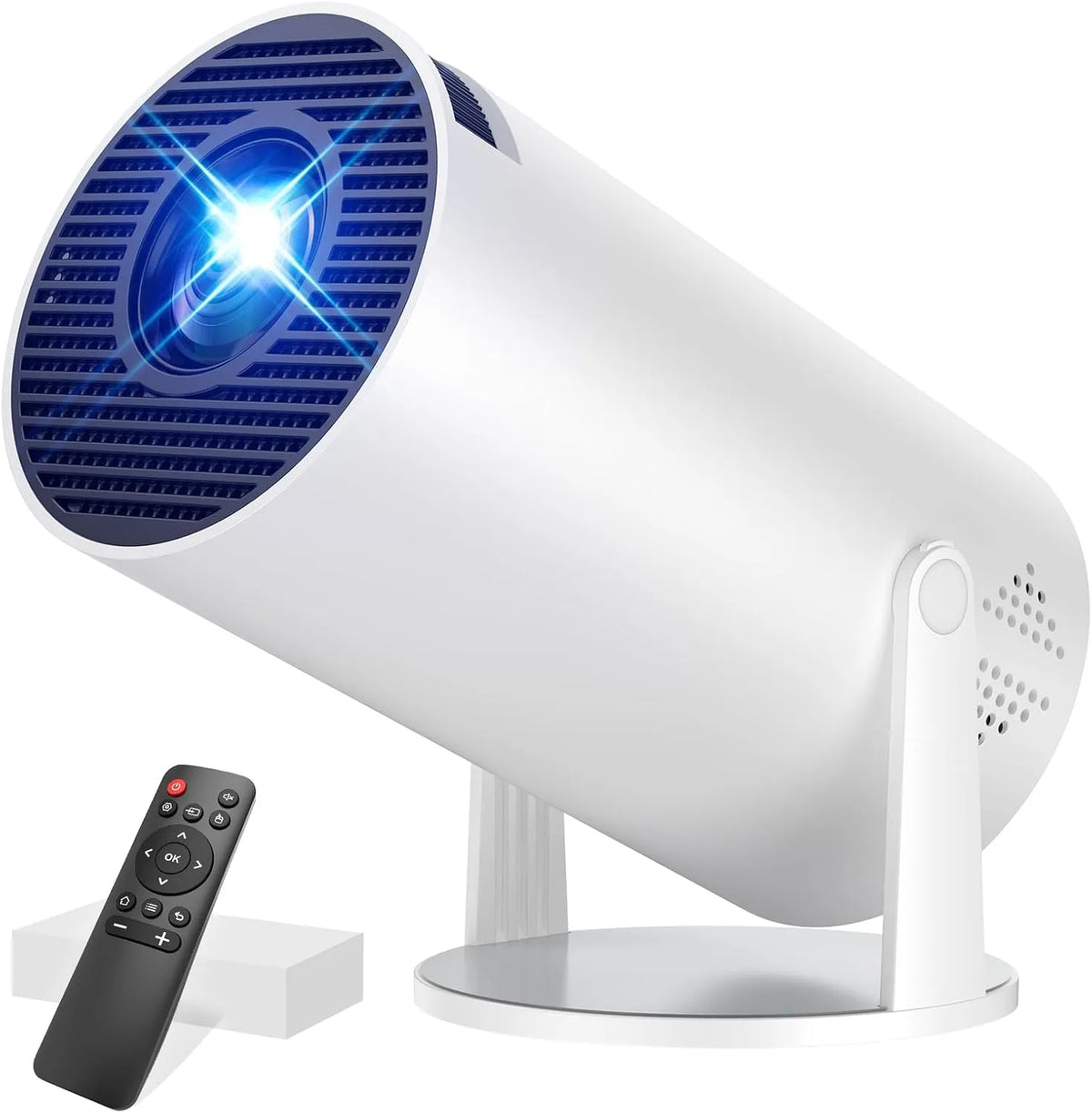 Nyralis 1080P, Projektory, Mini Beamer Podporuje 4K, Projektor Přenosný s WiFi 6 a Bluetooth 5.4 Beamer, Černá, 4K, 3, 5 mm, 30 dB