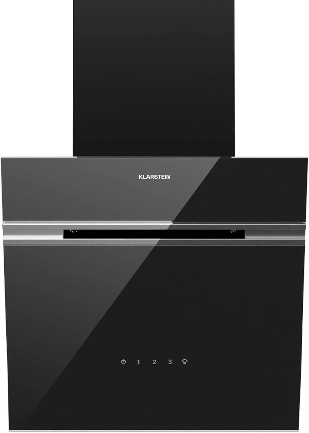 Klarstein, Nástěnné digestoře, Alina rozsah kapoty - 570 m3 / h hlavička, ovládání dotyku, LED osvětlení, Černá, 54 dB, 8 x 114 x 37, 6 cm
