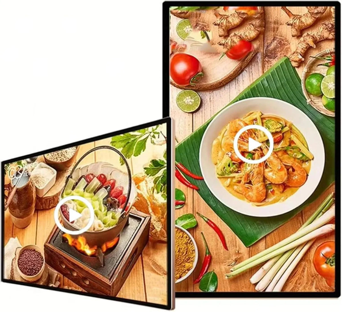 Generisch, Držáky karet s menu, Digitální Signage displej, komerční LCD displej pro restaurace a obchody, Černá, 47 cm, 54, 6 cm, 59, 9 cm