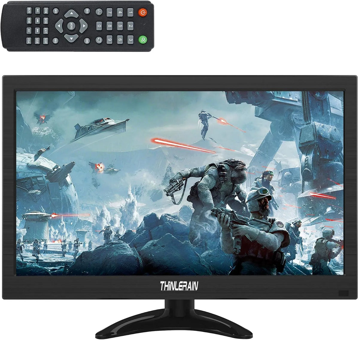 Thinlerain 3-Zoll-Monitor, Monitory, 1366 x 768 LED displej s HDMI / VGA / BNC / USB / AV malým monitorem pro požární, Černá, 1366 x 768