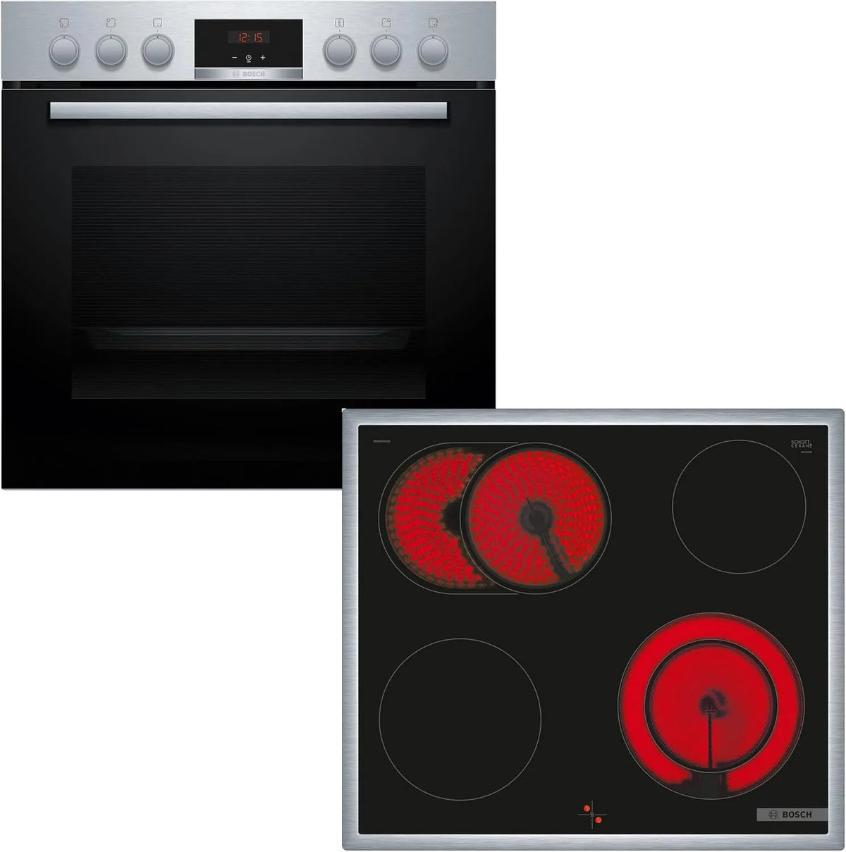 Bosch NKN645GA2E 3D-Hei, Sety sporáku a trouby, Pocket Kit HND411LR63, série 4 Pocket 60 cm s 3D horkým vzduchem HEA513BR3, série, Stříbrná, 645G