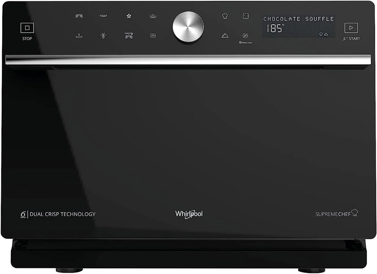 Whirlpool, Mikrovlny s ovesným a grilem, MWSC 9133 SB Nejvyšší kuchař Combi mikrovlnná trouba s grilem + pára, 33 l, Černá / stříbrná, 18 v