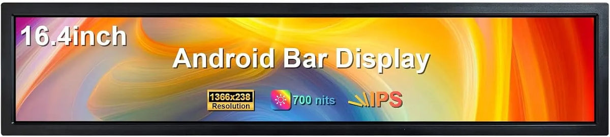 VSDISPLAY, Monitory, 41, 4 cm (16, 4 palce) 1366 x 238 Android LCD monitor Protažený bar displej, Černá, 4 cm, 1366 x 238, 16, 3 x 93