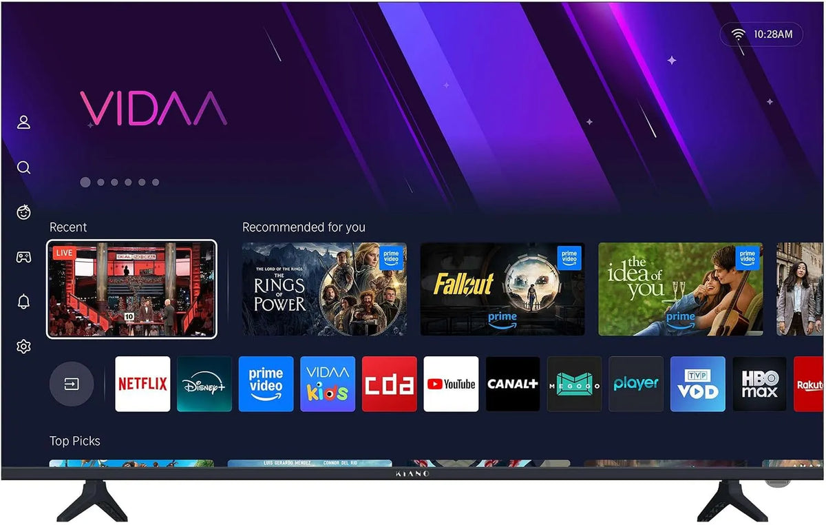 Kiano DVB-T2/S2/C DVB-T2, Televizory, Elegance 43 palců Smart TV - 4K UHD DLED TV s VIDAA OS, WiFi, Triple Tuner ( / S2, Černá, 4K, 109 cm