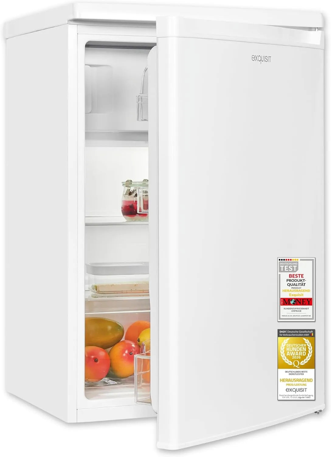 Exquisit, Kombinované chladničky s mrazákem, Excelentní chladnička s mrazákem, 109 l, volně stojící, bílá, 95 l, 14 l, 85 cm