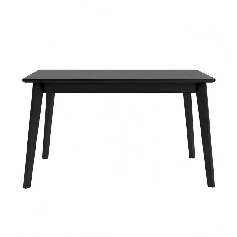 Mesa de comedor rectangular 140 cm x 70 cm x 75 cm madera de ingeniería y metal color negro