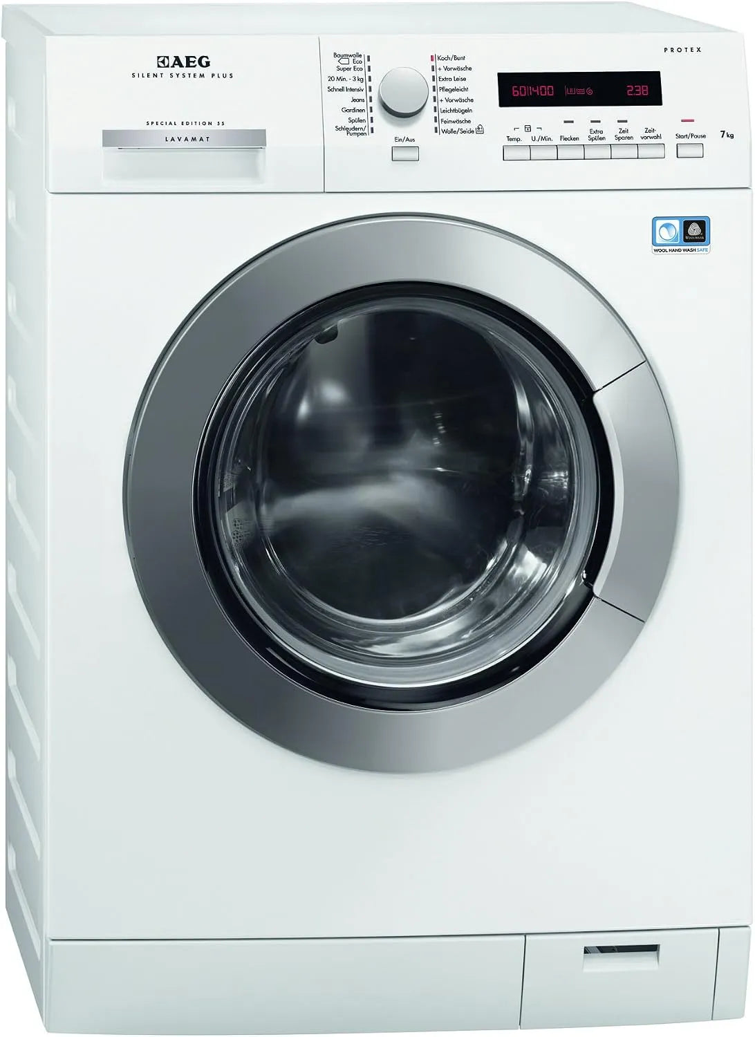 AEG L5.5FL, Pračky, LAVAMAT přední nakladač / A + + + -10% B / 1400 UpM / 7 kg / čas spuštění, Bílá, 7 kg, 10 l, 72 dB, 9000 L
