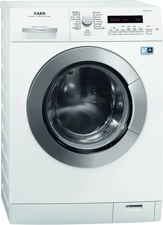 AEG L5.5FL, Pračky, LAVAMAT přední nakladač / A + + + -10% B / 1400 UpM / 7 kg / čas spuštění, Bílá, 7 kg, 10 l, 72 dB, 9000 L