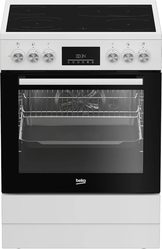 Beko FBM67320WS FBMM67320WS, Sporáky, kamna na volně stojící, 60 cm trouba, 72 l objem, parní čištění SteamShine, 8, Bílá, 67320W, 60 cm, 72 l