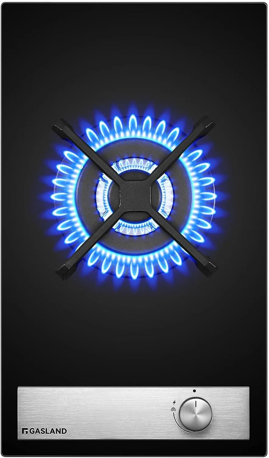 GASLAND GH12BF, Varné desky, GALAND sklo Gas Kochfeld Wok Brenner, 30 cm Instalace plynu Autopark Gas, Černá, 30 cm, 3400 W, 3, 4 kW, 240 V
