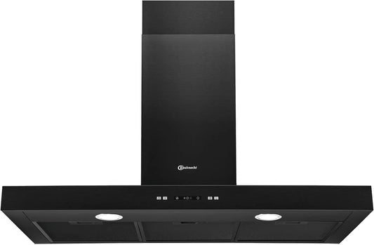 Bauknecht, Nástěnné digestoře, DBIBS 93F LL K nástěnná kapota (90cm) / Třída energetické účinnosti B / Režim, Černá / stříbrná, 90cm, 63.9 kW