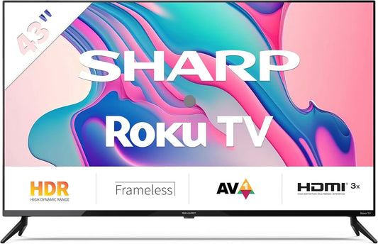 SHARP cm/43 43FD2E, Přenosné televizory, Full HD Smart TV, (108 cm / 43 palců, Roku TV k dispozici pouze v Německu, Černá, Full HD, 108 cm