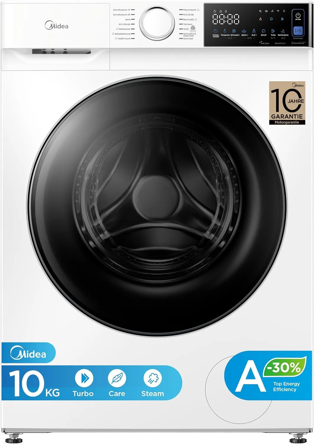 Midea A-30 MFV5EW100WBA30, Pračky, Myčka na mytí nádobí 10 kg EEK % BLDC Invertor bílá, 10 kg, 100W, 330 mm, 10 l