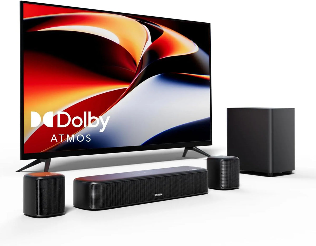 ULTIMEA, Soundbary, 5.1 Soundbar s Dolby Atmos, Surround Sound System, Aura A50 Pro, Černá, 4 ', 3V