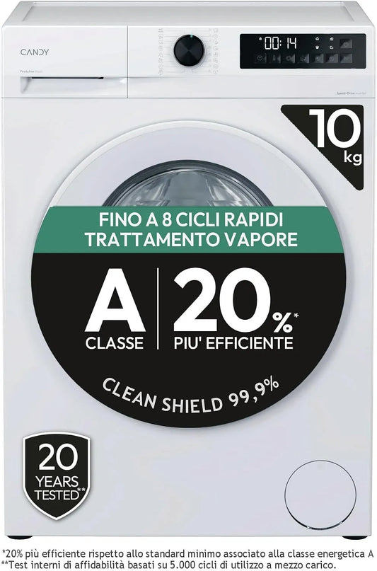 CANDY 4108-S A-20, Pračky, ProWash 300 GD, přední nakladač, 10 kg, třída %, 1400 otáček, 16 programů, 8, Bílá, 300 G, 85 x 60 x 60 cm
