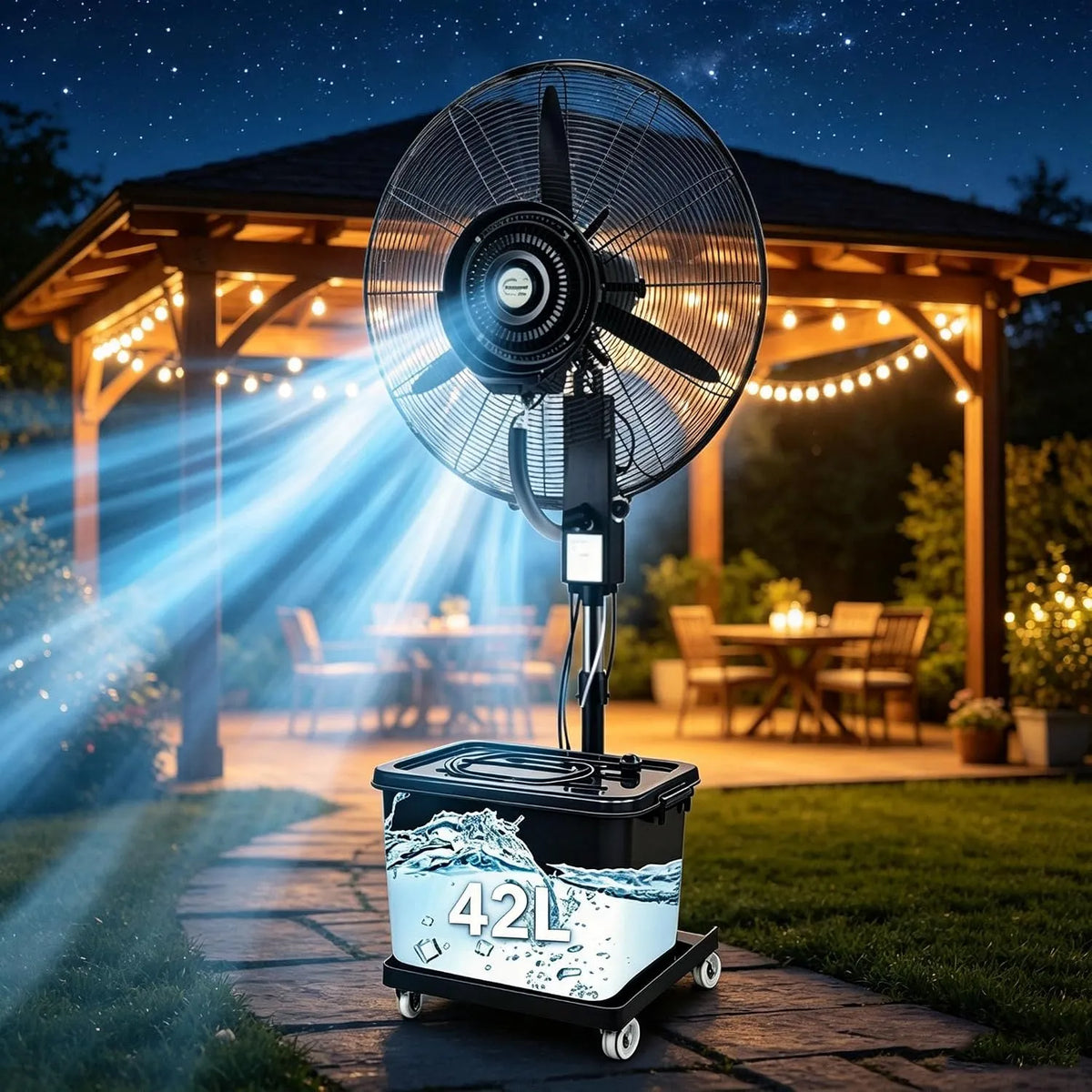 Generic, Samotný ventilátor, 42L Meedlopia 2026 Upgrade Fog Fan Industry s vodní nádrž, Výška nastavitelný, Bílá, 42L, 65cm, 1 v, 70 cm