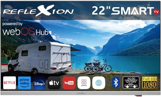 REFLEXION LDDX22IBT LDDDX2DIBT, Televizory, Reflection Smart LED TV, LG webOSHub, Bezrámová karavana / mobilní domů /, Černá / stříbrná, 230 V
