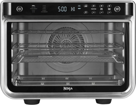 Ninja 10-in-1 DT200EU, Mini trouby, Foodi multifunkční trouba, přenosná minitrouba pro pracovní plochy, víceúčelová, Stříbro / Černá, 33, 5 cm