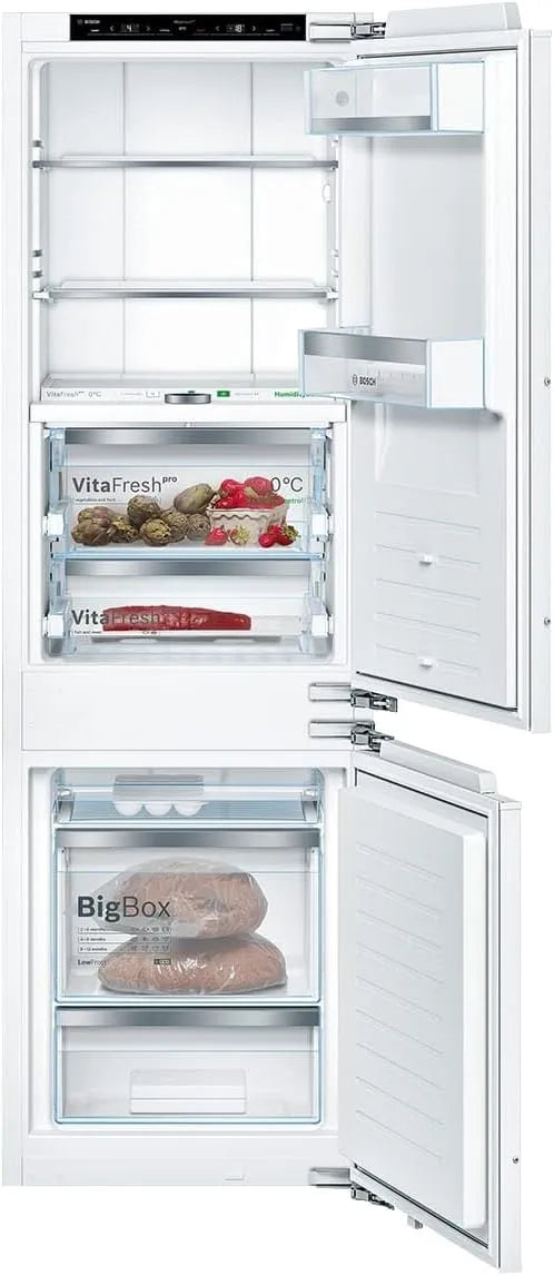 Bosch KIF86PFE0, Kombinované chladničky s mrazákem, ová řada 8 built- in lednice- mrazák kombinace 177.2 x 55.8 cm, Bílá, 2 x 55, 8 cm, 0 V