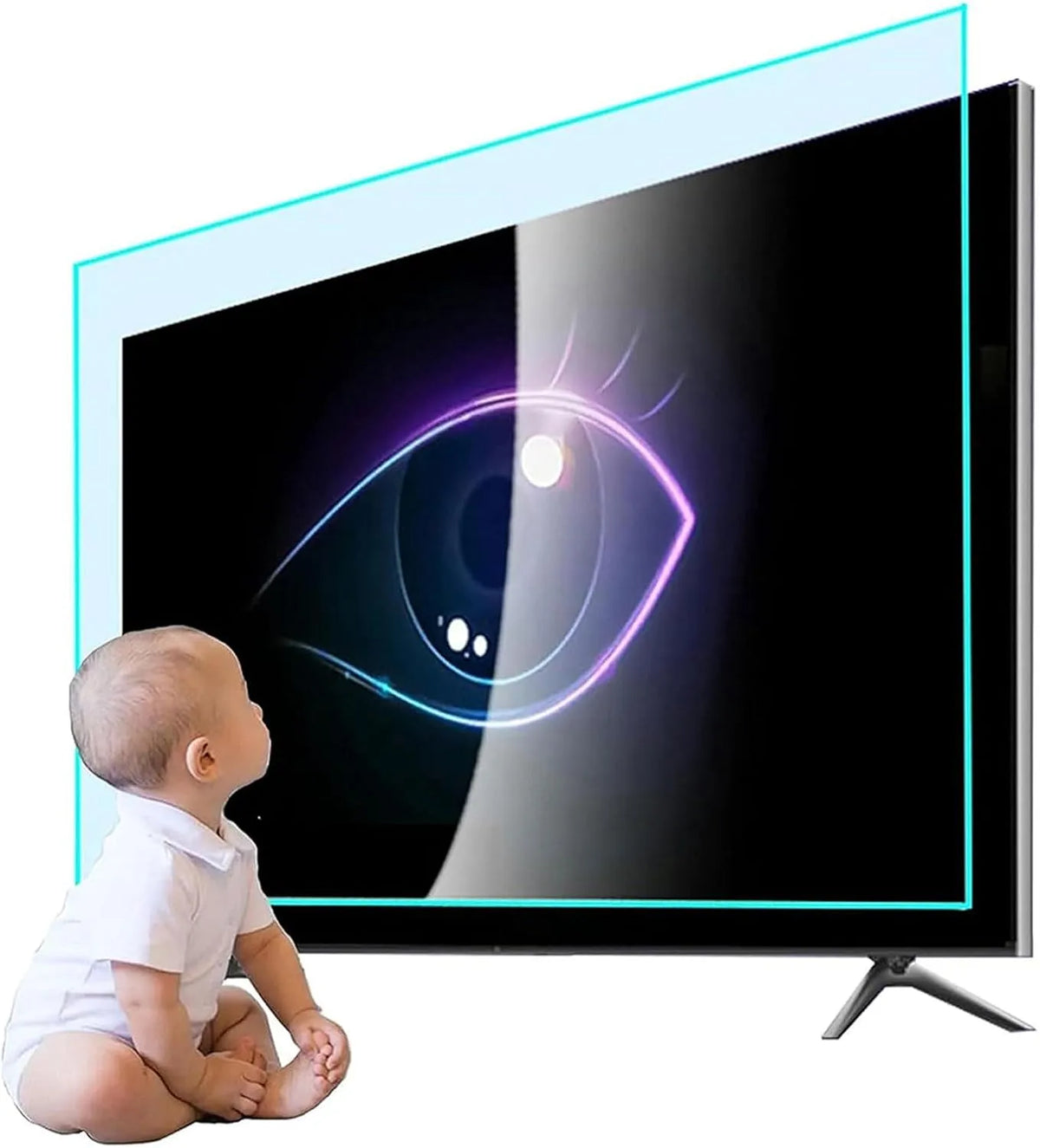 JQZWXX 75in1682x966mm, Ochranné prvky obrazovky TV, 43- 75 palcová ochrana obrazovky Modrý světelný filtr pro televizní monitory, bez, Černá, 4k