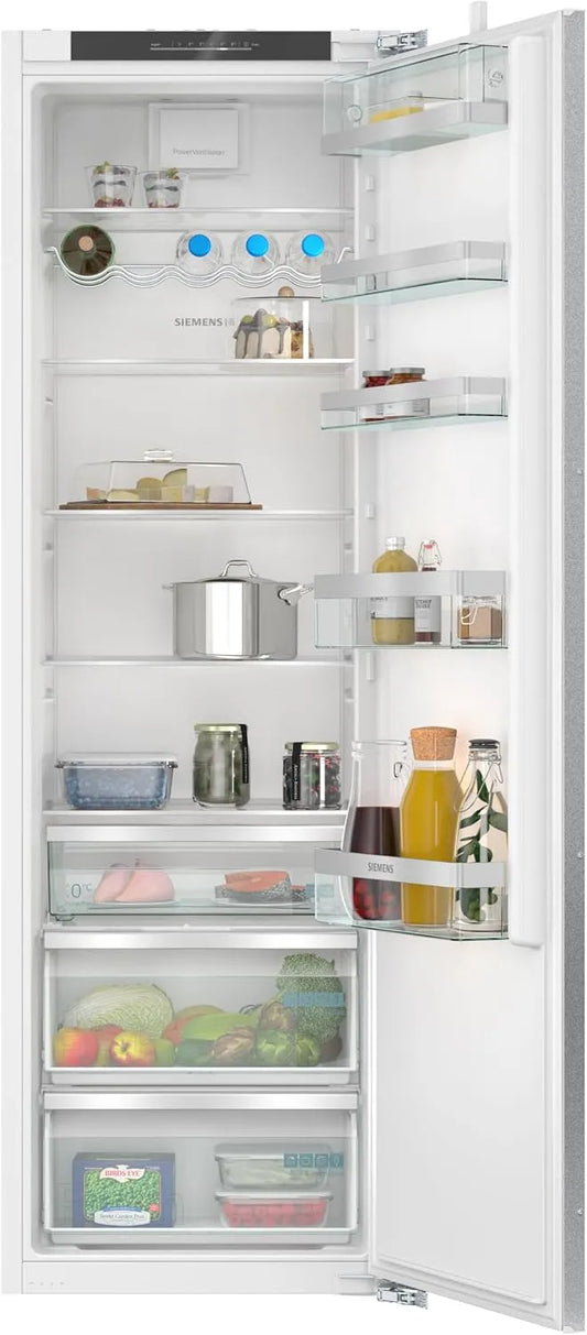 Siemens KI81RADD0 iQ500, Chladničky, budova v lednici, 177.5 x 56 cm niche, 310 L, Made in Germany, láhev pro láhve, Bílá, 5 x 56 cm