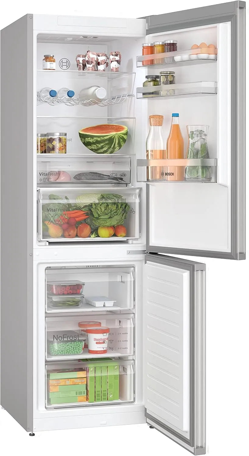 Bosch KGN367LDF, Kombinované chladničky s mrazákem, i série 4 lednice-mrazák kombinace, 186 x 60 cm, 218 L chladicí box + 103 L, Bílá, 367L, 4 l