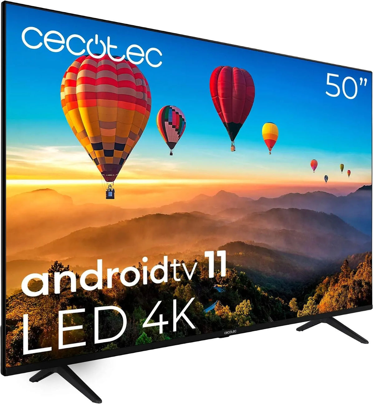Cecotec 10-Watt-Lautsprechern ALU10050S, Televizory, TV LED 50 'Smart TV A1 Series. 4K UHD, Android 11, Bezrámový design, MEMC, Dolby, Černá