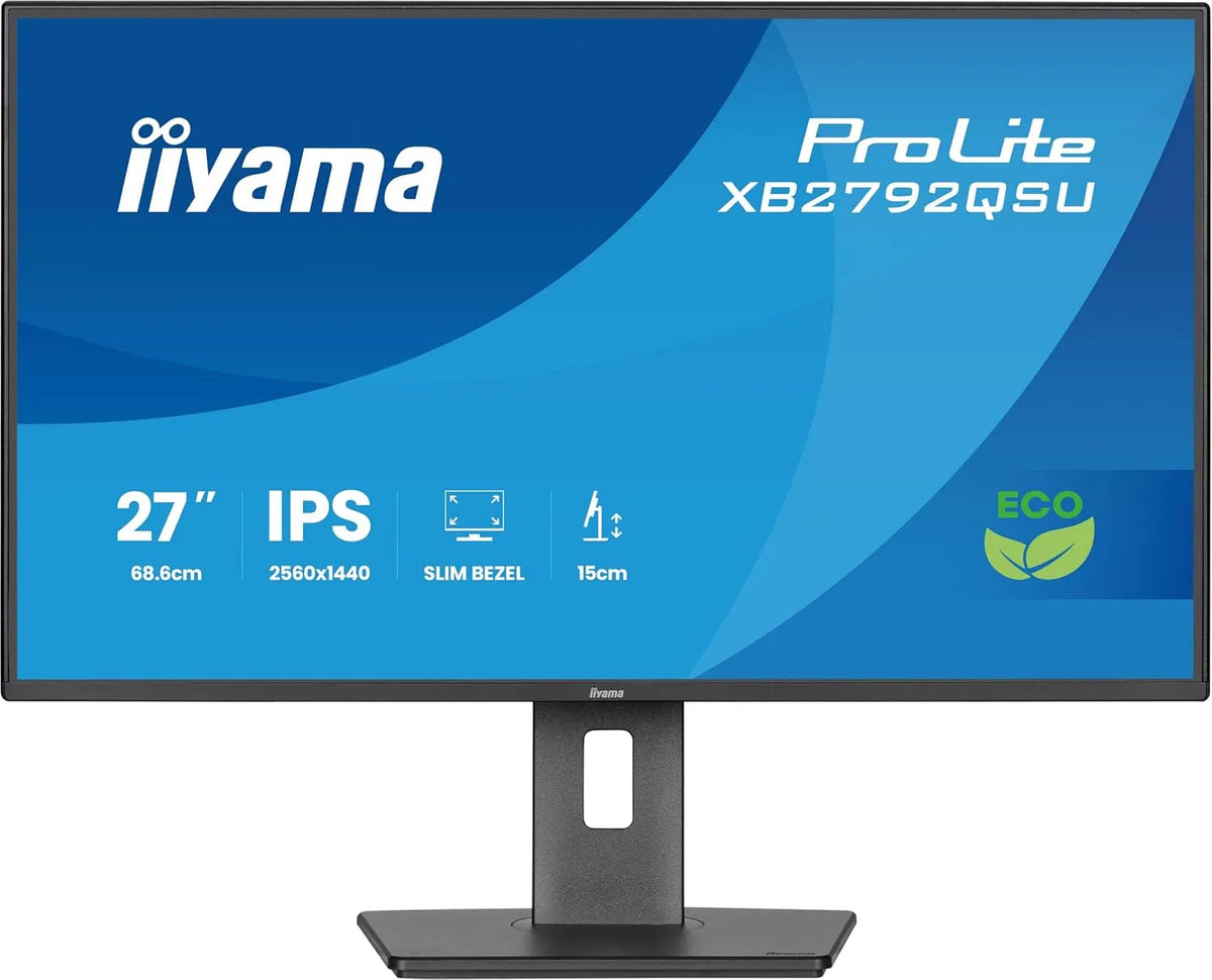 iiyama XB2792QSU-B1 USB3.2, Monitory, Prolit 68.6cm 27 'LED monitor IPS QHD 120Hz HDMI DP Slim- Line Nastavení výšky, Černá, 68.6cm, 27 ', 120Hz