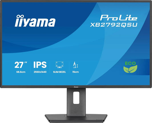 iiyama XB2792QSU-B1 USB3.2, Monitory, Prolit 68.6cm 27 'LED monitor IPS QHD 120Hz HDMI DP Slim- Line Nastavení výšky, Černá, 68.6cm, 27 ', 120Hz