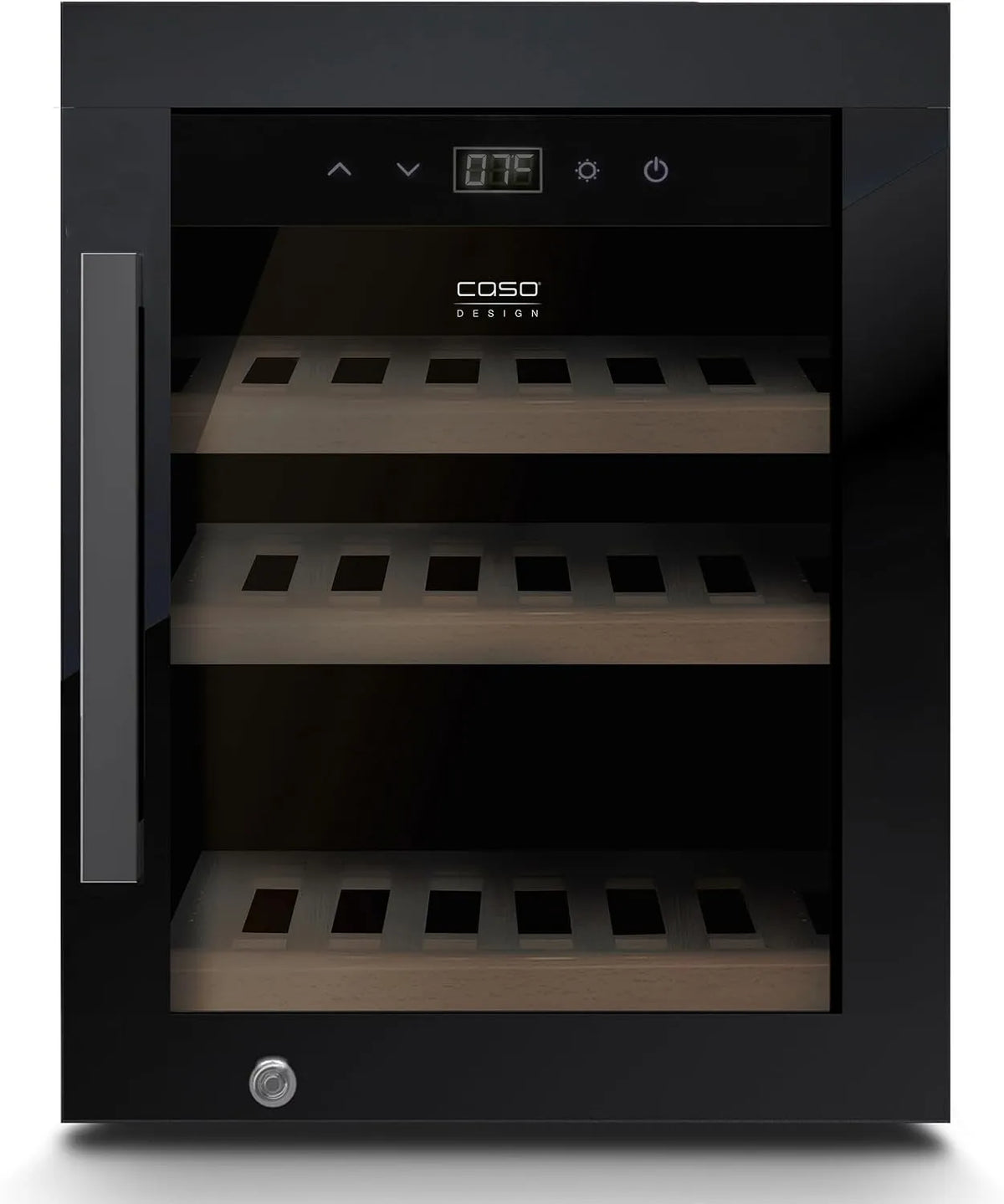 Caso, Nápojové chladničky, WineExclusive 12 vinných ledniček pro 12 lahví, 1 zóna, 5-20 ° C, kompresor, UV, Černá, 12 v, 12 l, 310 mm, 3v