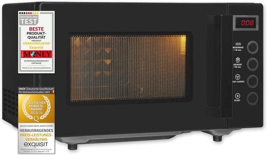 Exquisit, Samostatné mikrovlnné trouby, Vynikající mikrovlnná trouba bez točny, ploché, 700 W, 20 L, černá, 9 x 37, 8 x 28