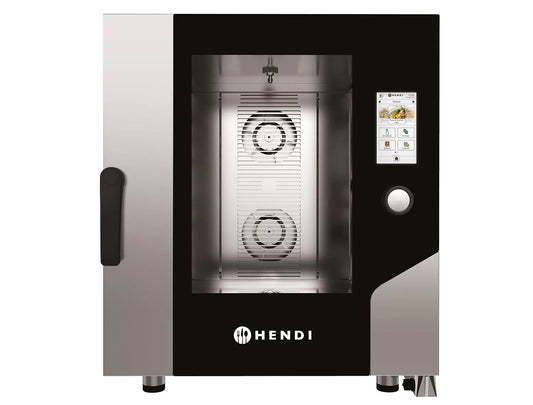 HENDI 400V/11 GN1/1, Trouby, Combi tlumič, Touch, pro 7x GN1 / 1 listy, 500 programovatelných nastavení, Stříbrná, 400V, 11 G, 1 l, 11, 4kW