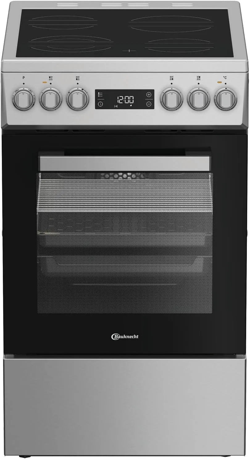 Bauknecht B5V8LMX, Sporáky, Standstadt / Hot air trouba s 8 funkcemi / Cooktop se 4 zóny vaření / Hydrolysis, Stříbrná, 5V, 8L, 60 l, 0, 92 kW