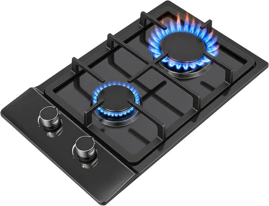 Guoked 2800PA, Varné desky, 3KW+1 Plynový sporák Kochfeld 2 Flammig, 3KW + 1, 75 KW, plynový sporák malý plyn, Stříbrná, 3KW, 1, 3cm
