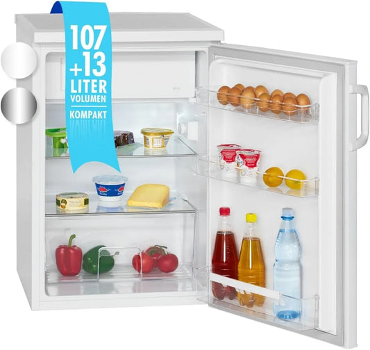 Bomann, Kombinované chladničky s mrazákem, ® lednice s mrazákem, Bílá, 120 l, 107 l, 13 l, 2 v