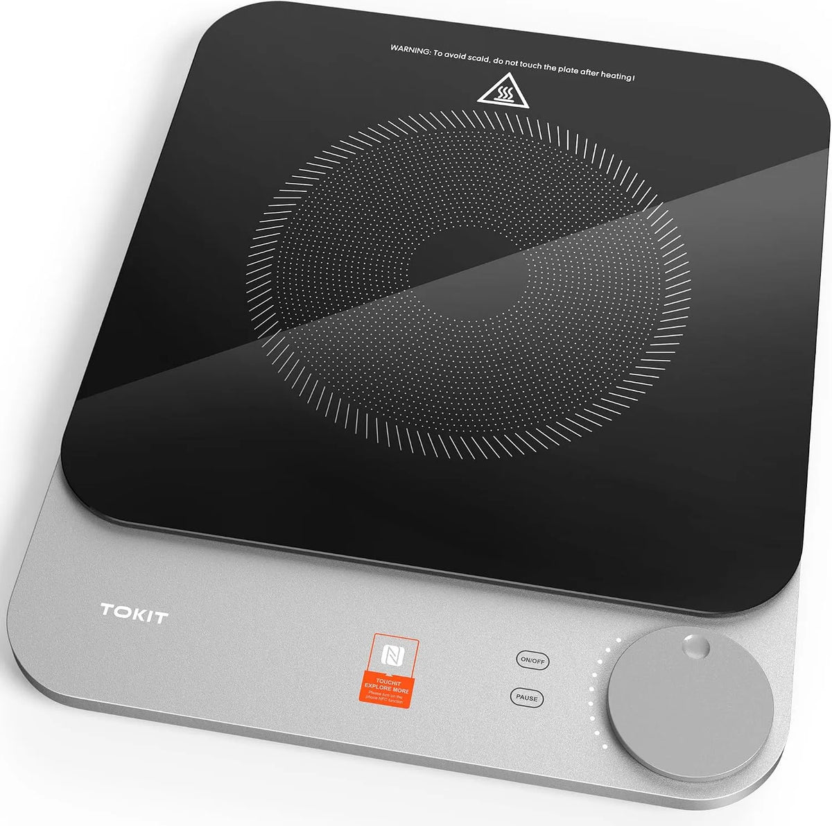 TOKIT Hob9, Elektrické vařiče, Indukční varná deska 2100W, 16mm Ultraten- Induction topná fáze, Indukční horká, Šedá, 2100W, 16mm, 120 mm