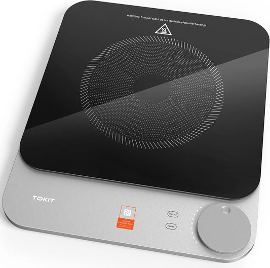 TOKIT Hob9, Elektrické vařiče, Indukční varná deska 2100W, 16mm Ultraten- Induction topná fáze, Indukční horká, Šedá, 2100W, 16mm, 120 mm