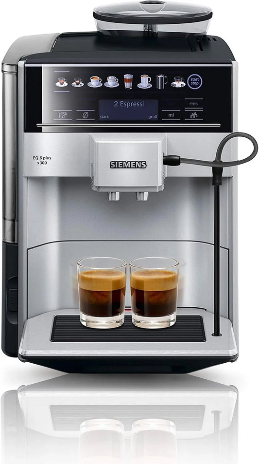 Siemens EQ.6 s300, Plně automatické kávovary, plus TE653501DE Plně automatický kávovar, stříbrný, Stříbrná, 4V