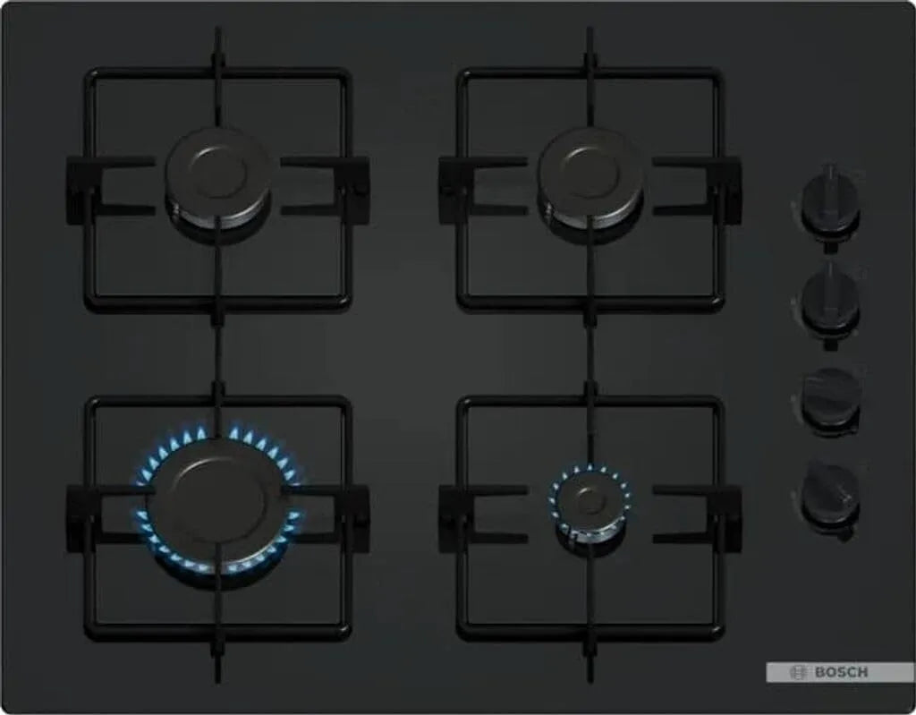 Bosch Pop6b6k30, Varné desky, Piano Cottura A Gas - ova série 2 - 4 Fuochi - 52 X 59 X 5.4 Cm - - Nero, Černá, 52 X 59 X 5, 4 Cm, 4 v, 3 kW