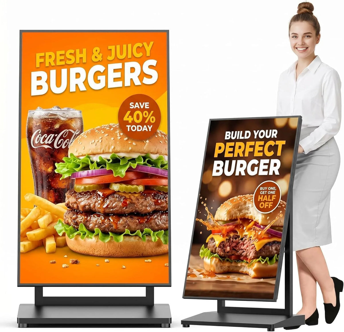 YIXZSWD 64GB, Zobrazovat rámečky, 4+ 43 palců Digitální zákaznická zátka, 800 nits Digital Signage displej Kiosek, Černá, 64G, 18kg, 1920 × 1080