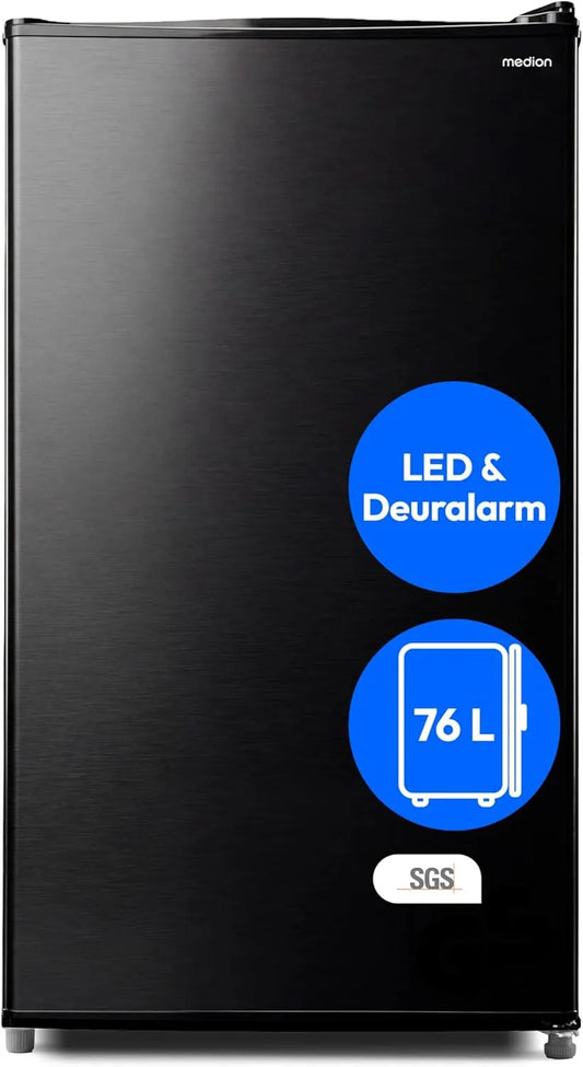 MEDION MD370009, Chladničky, Lednice 76 l, Freestanding - - Tmavě šedá, Bílá, 76 l, 41dB, 84kW