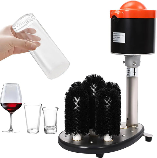 CHANGLKJ, Gas- tro- splachování, Elektrická myčka skla, 5- kartáč stojan na bary, 240 ot. / min., čisticí stroj na, Průhledná, 110V, 60Hz, 240V