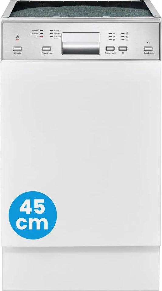 Bomann, Myčky nádobí, 45 cm, ® myčka nádobí 45 cm částečně integrovaná, Stříbrná, 49 dB, 240 V, 50 Hz