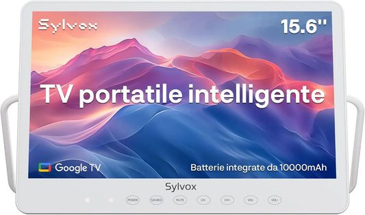 SYLVOX, TV a domácí kino, Přenosný TV 15.6 palce, Černá, 15.6 Inch, 1V, 60Hz, 9W