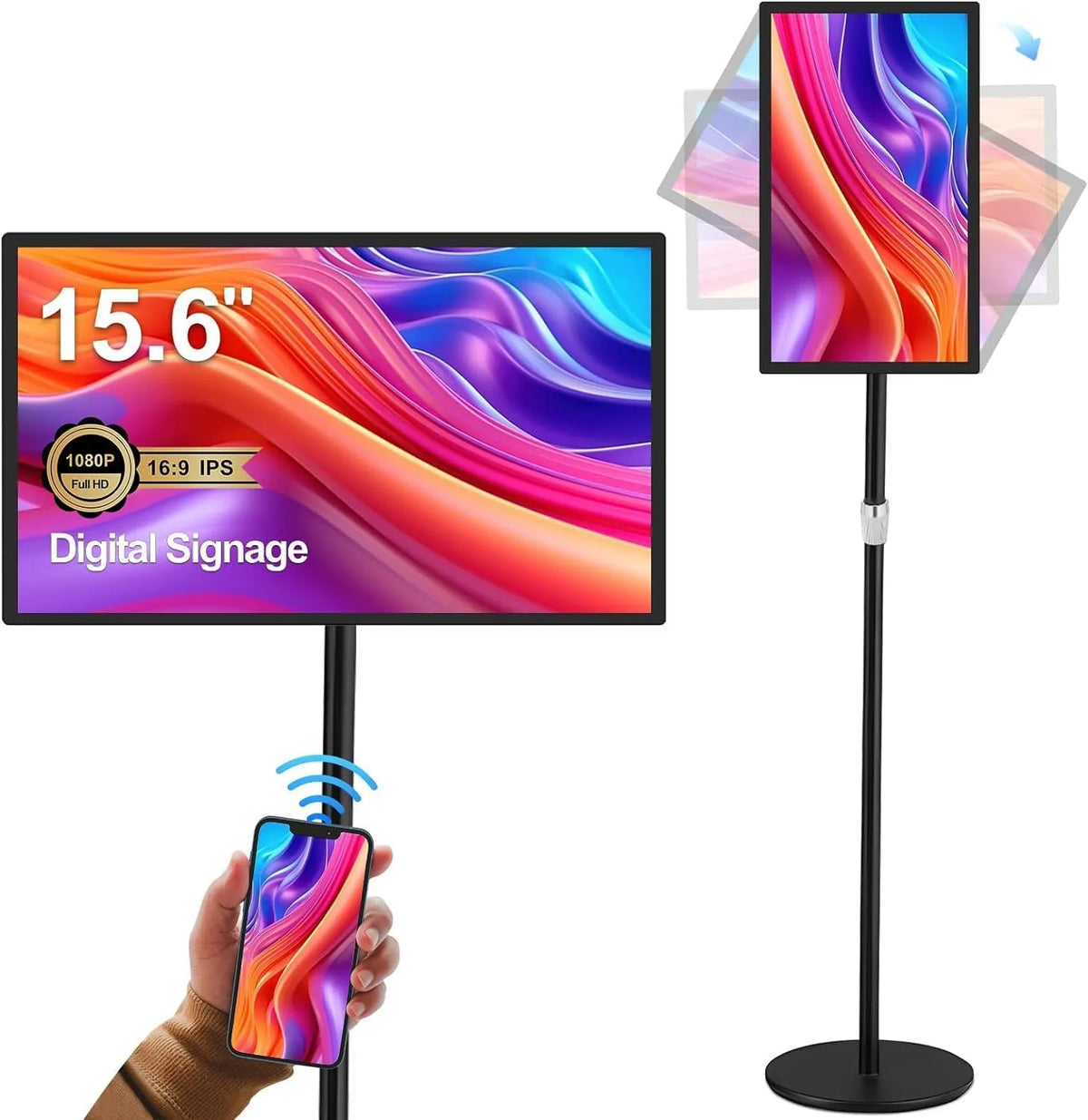 AYSTekMann 64GB, Digitální Signage displej Indoor Interaktivní LCD dotykové obrazovky Komerční, Černá, 5G, 4G, 64G, 1920 x 1080