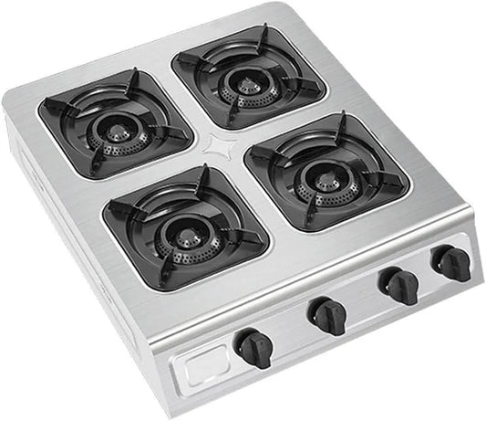 Generisch 4-Loch-Gastronomie-Brenner, Robustní plynový sporák - 4jamkový gastronomický hořák pro venkovní použití s, Černá, 570 mm, 470 mm