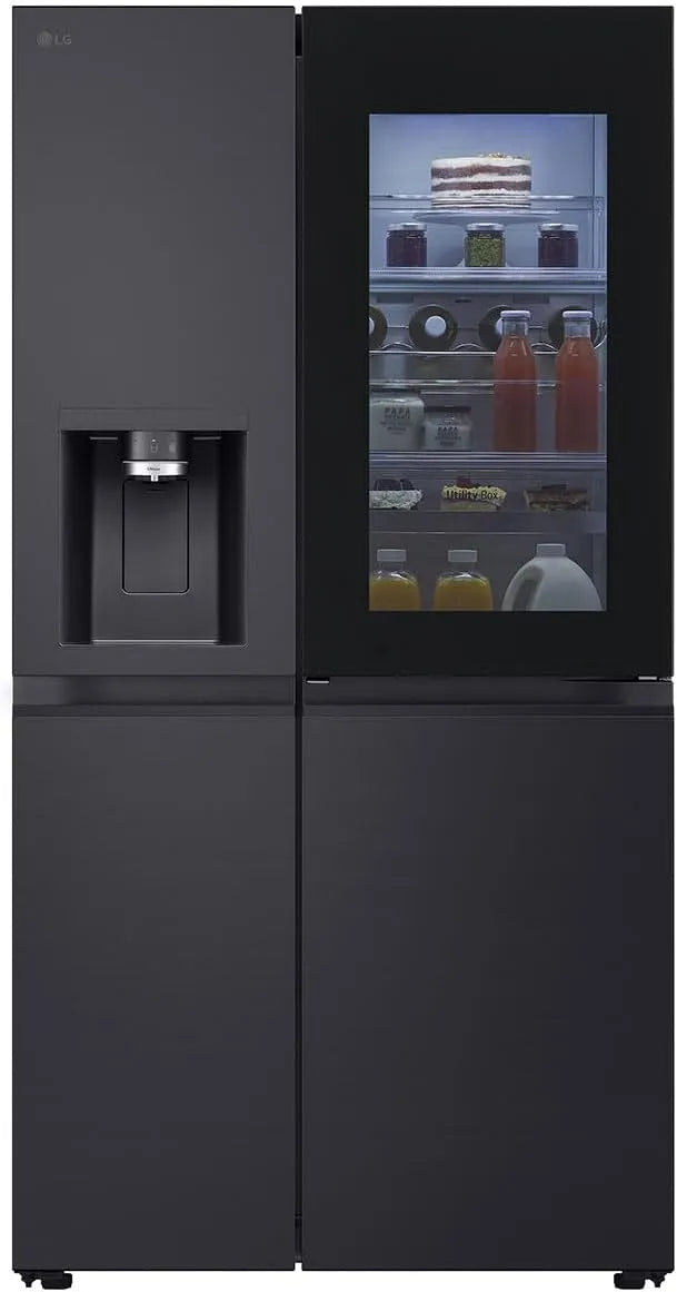 LG GSXE91EVAD, Kombinované chladničky s mrazákem, Side-by-Boční lednička s mrazákem (628 L, třída energie D) s InstaView, dveře- in, Černá, 628 L